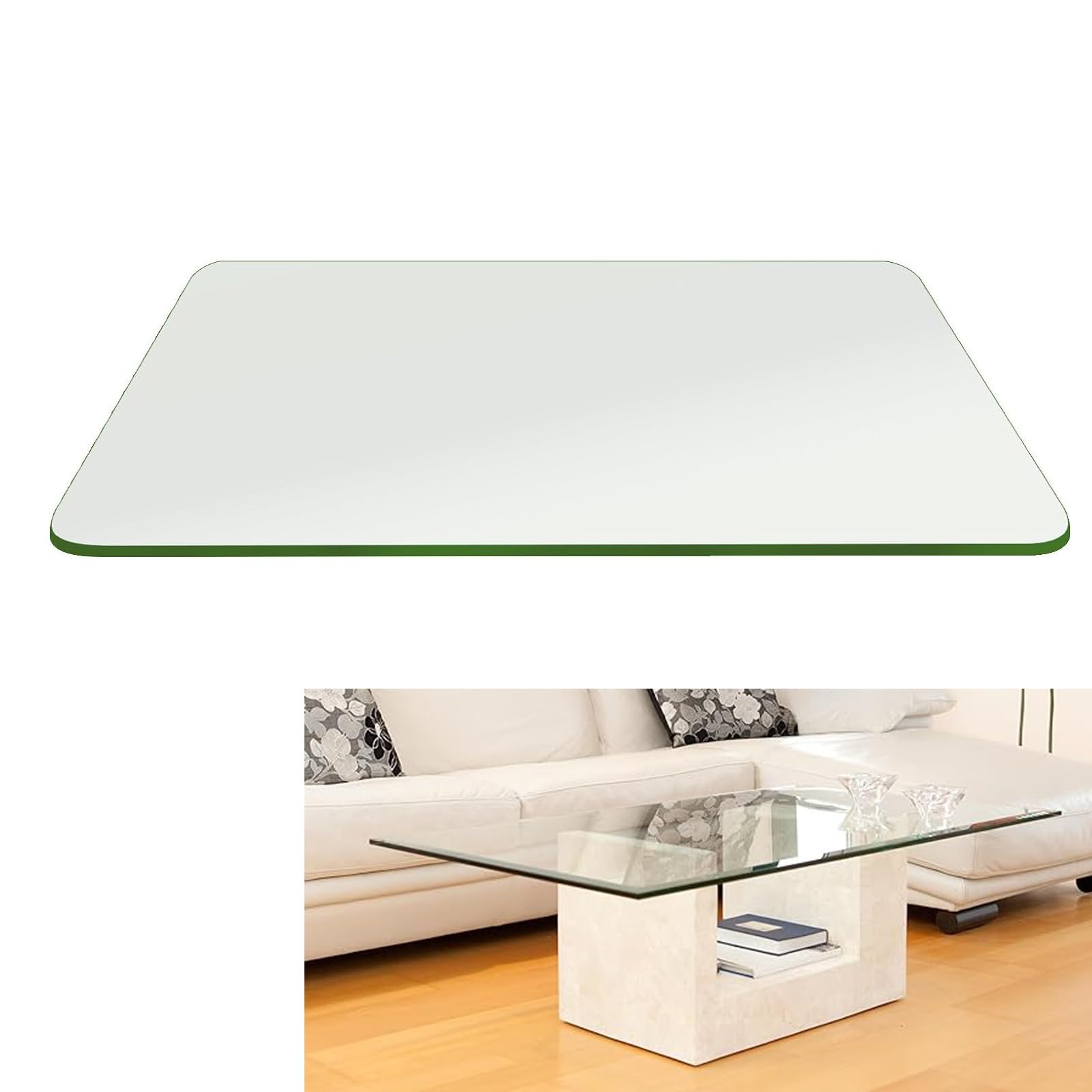 Amazon.com: Hoiweqr Tempered Glass Table Top Rectangle Transparent